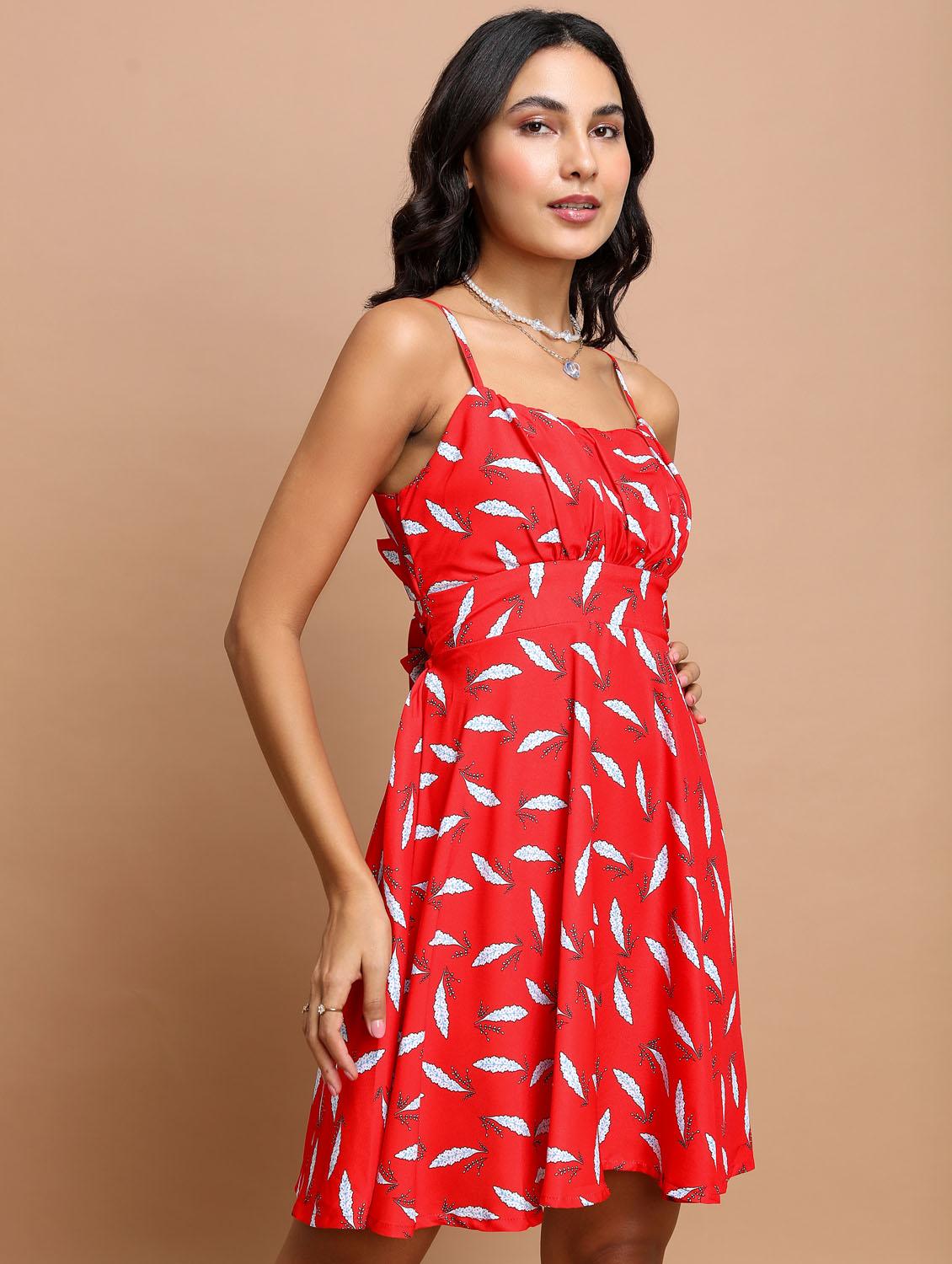 red cotton blend shift dress - 21375856 - Standard Image - 1
