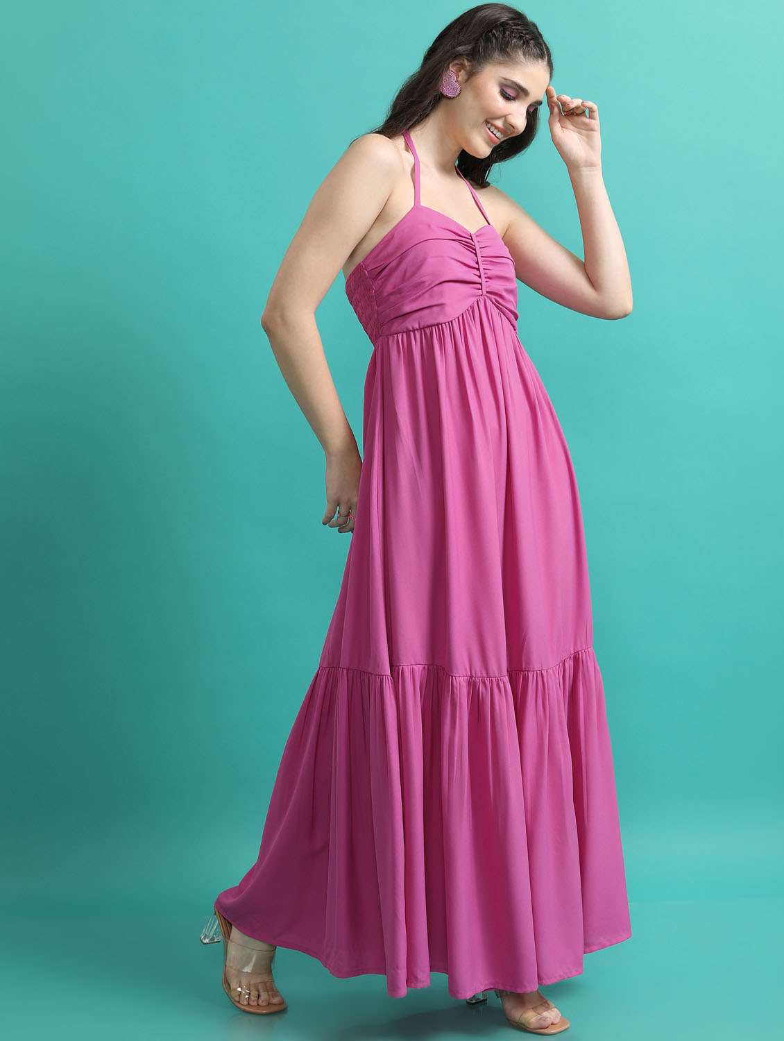 pink solid a-line dress - 21375858 -  Standard Image - 1