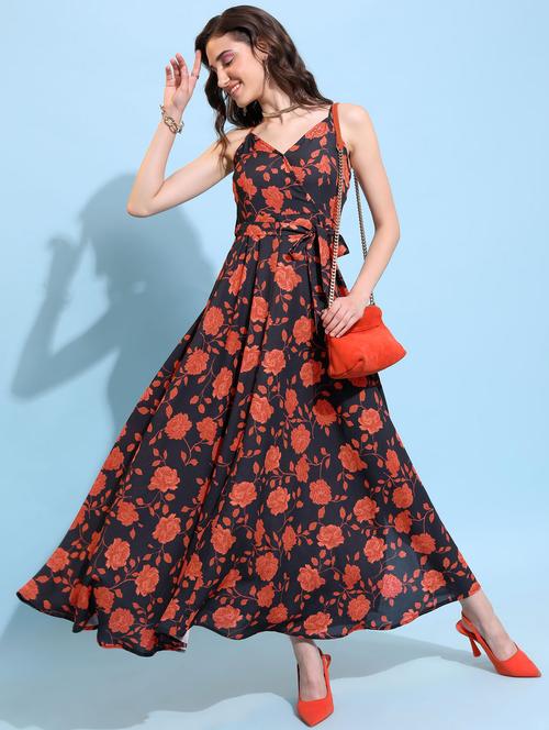multi colored printed gown dress - 21375879 - Standard Image - 0