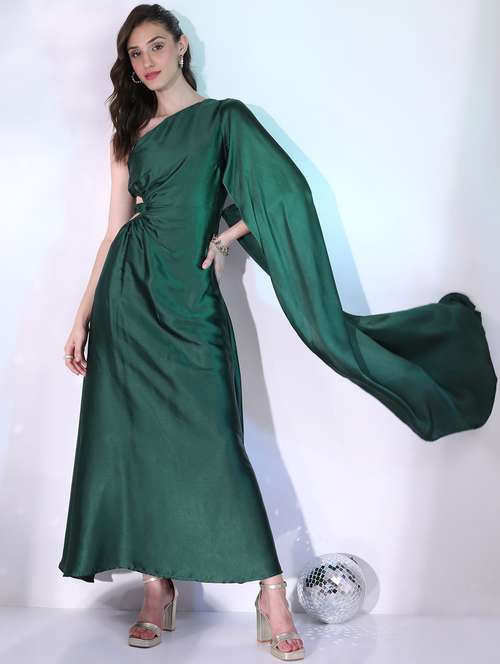 green solid gown dress - 21375884 -  Standard Image - 0