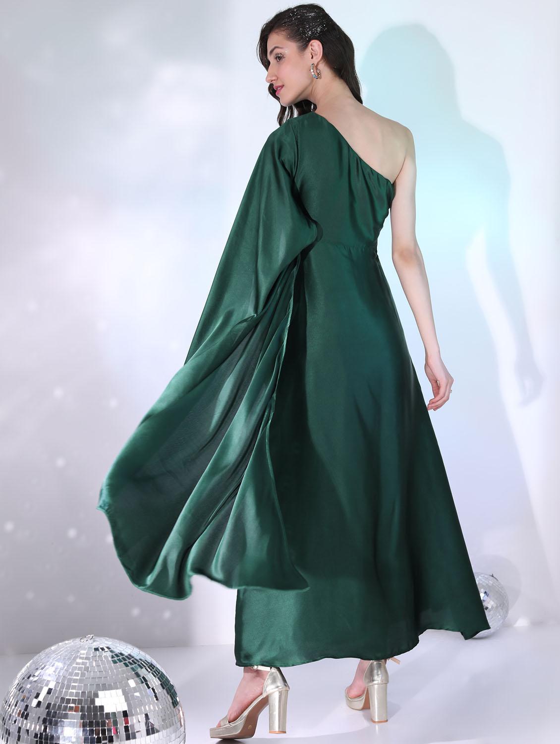 green solid gown dress - 21375884 - Standard Image - 1