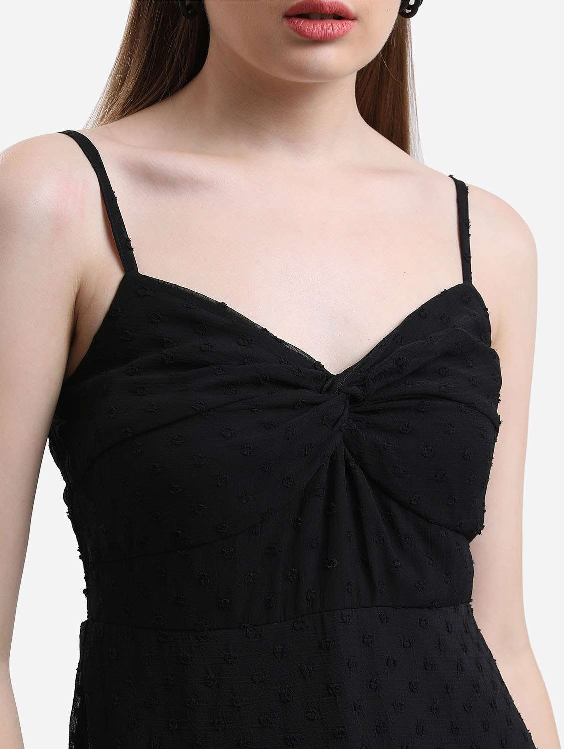 women black cotton blend a-line dress - 21375933 -  Standard Image - 4