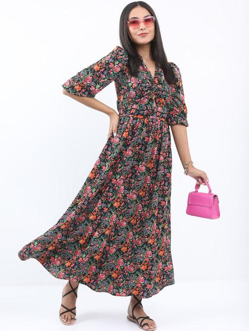 multicolored printed a-line dress - 21375943 -  Standard Image - 0