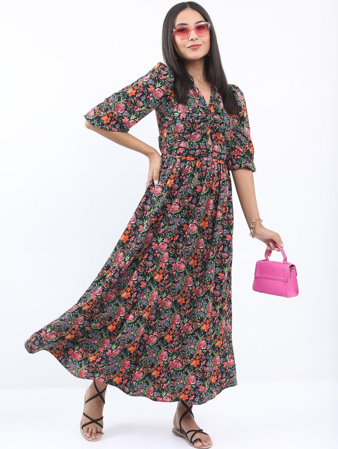 multicolored printed a-line dress - 21375943 -  Zoom Image - 0