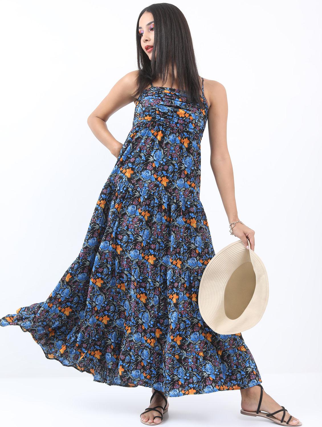 multicolored printed a-line dress - 21375944 - Zoom Image - 0
