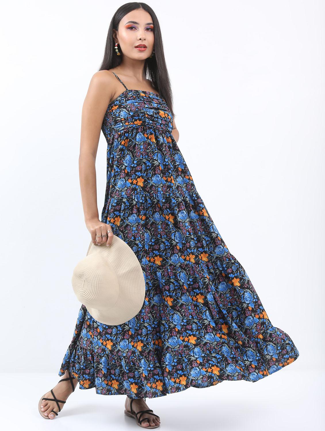 multicolored printed a-line dress - 21375944 - Standard Image - 1