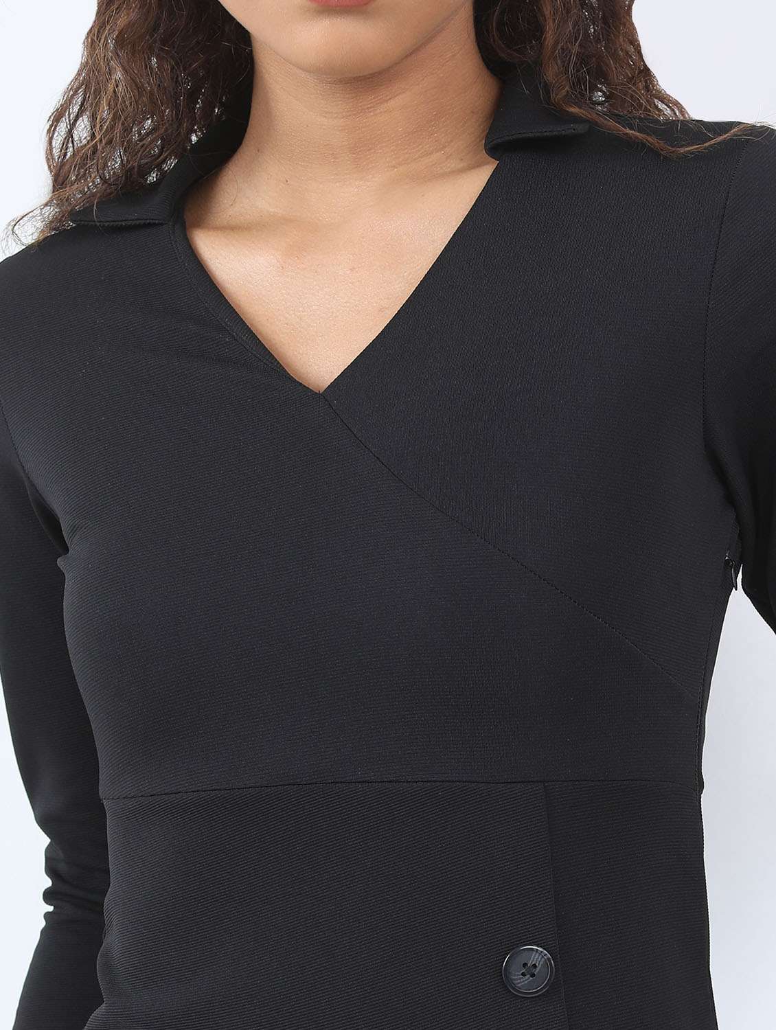 black solid shirt dress - 21375969 -  Standard Image - 4