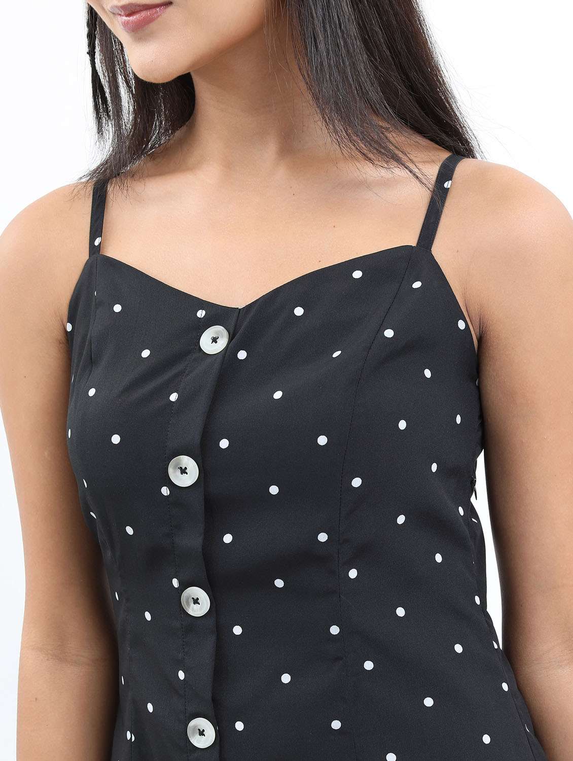 women black cotton blend a-line dress - 21375972 -  Standard Image - 4