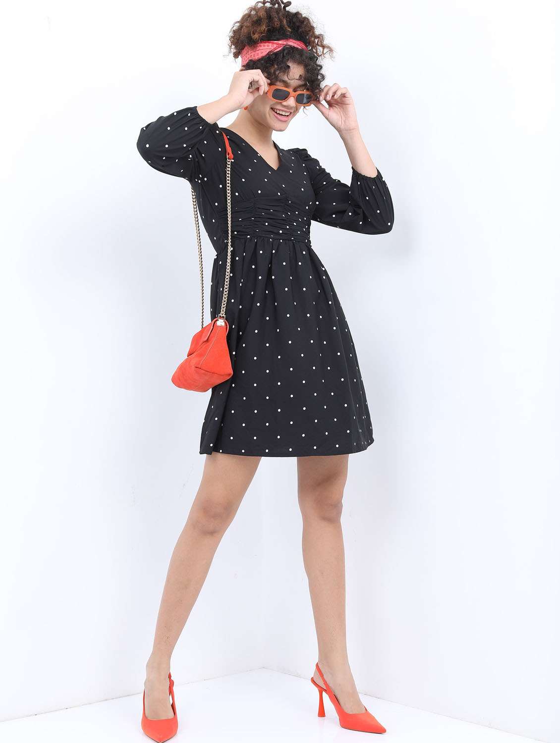 black polka dot a-line dress - 21376008 -  Standard Image - 4
