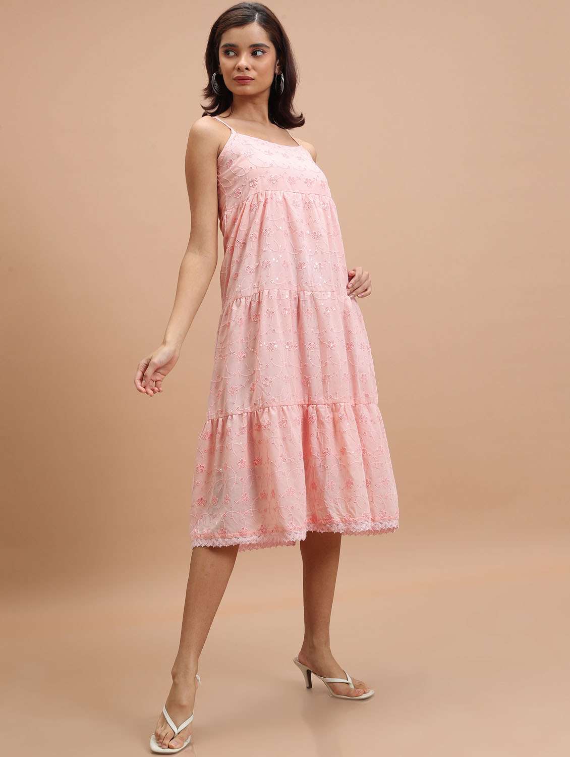 pink self-designed a-line dress - 21376010 -  Standard Image - 1