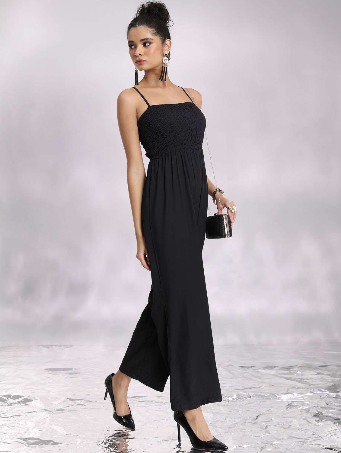women solid full leg jumpsuit - 21376027 -  Standard Image - 1