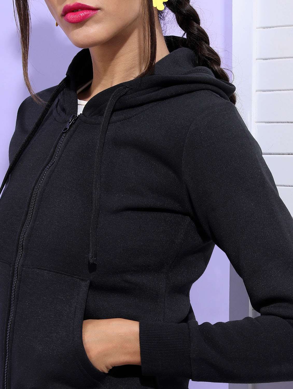 women black cotton blend sweatshirt - 21376033 - Standard Image - 4
