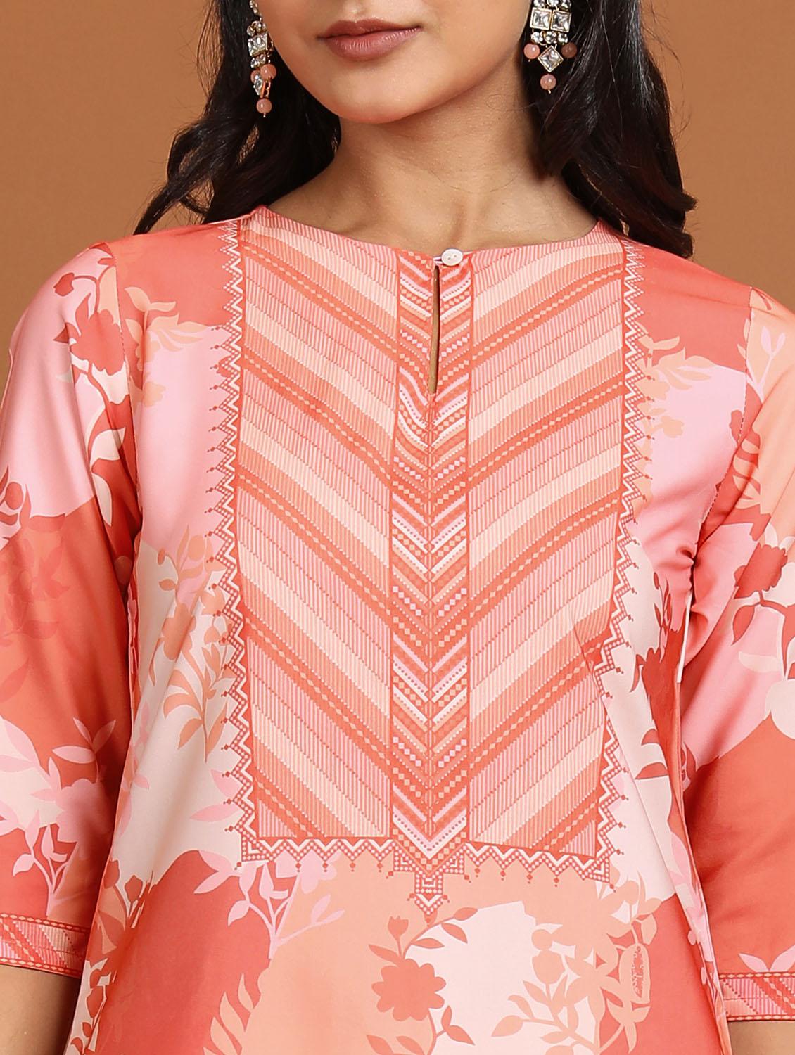women three quarter sleeve straight kurta - 21376060 - Standard Image - 4