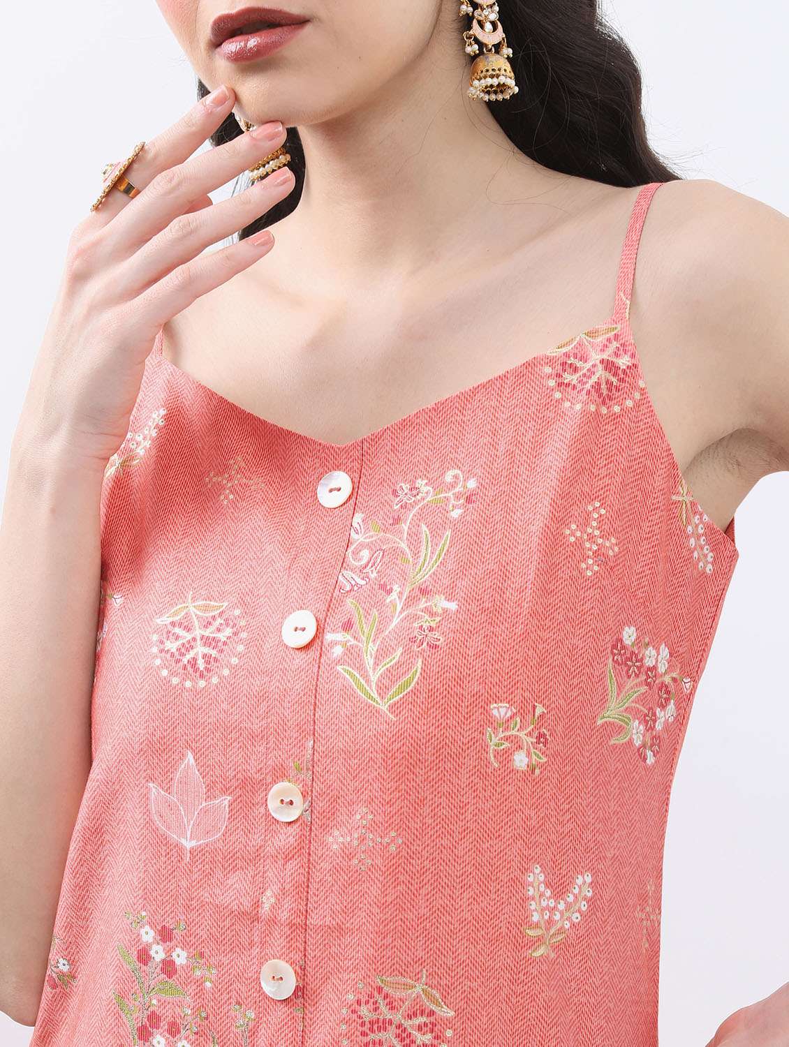 women pink cotton blend straight kurta - 21376106 -  Standard Image - 4