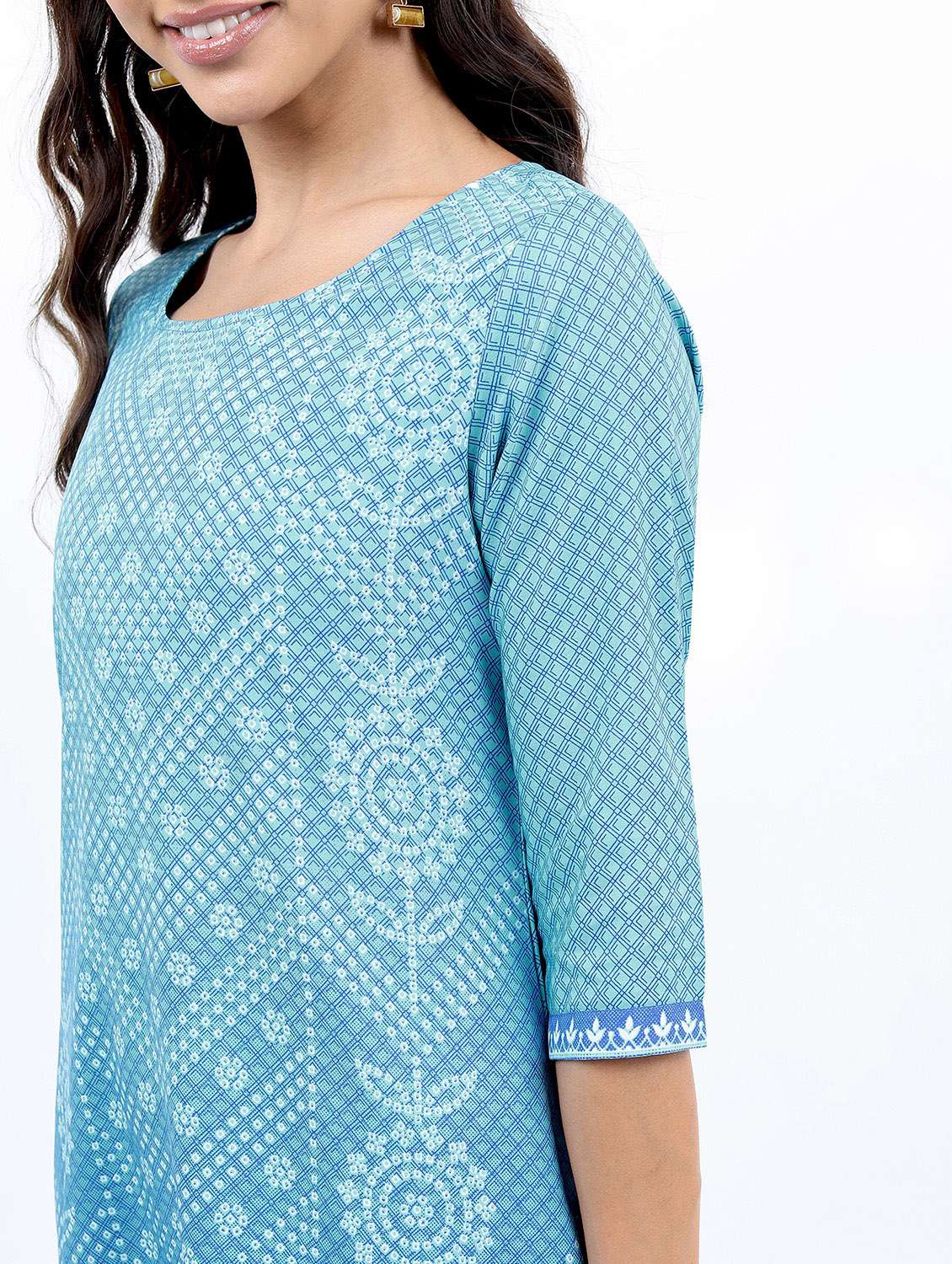 women three quarter sleeve straight kurta - 21376163 -  Standard Image - 4
