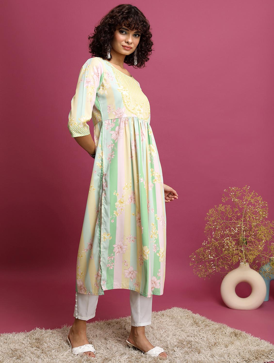 women multi colored cotton blend a-line kurta - 21376177 -  Standard Image - 1