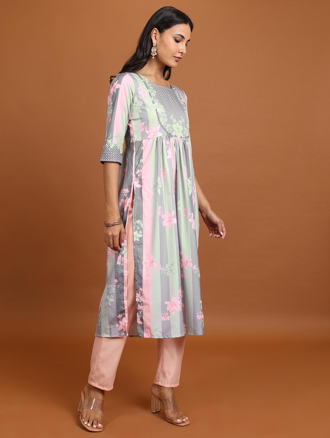women multi colored cotton blend a-line kurta - 21376178 -  Standard Image - 1