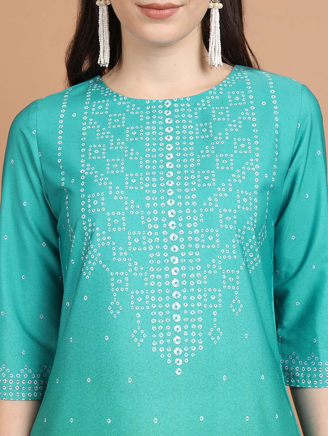 women three quarter sleeve straight kurta - 21376180 -  Standard Image - 4
