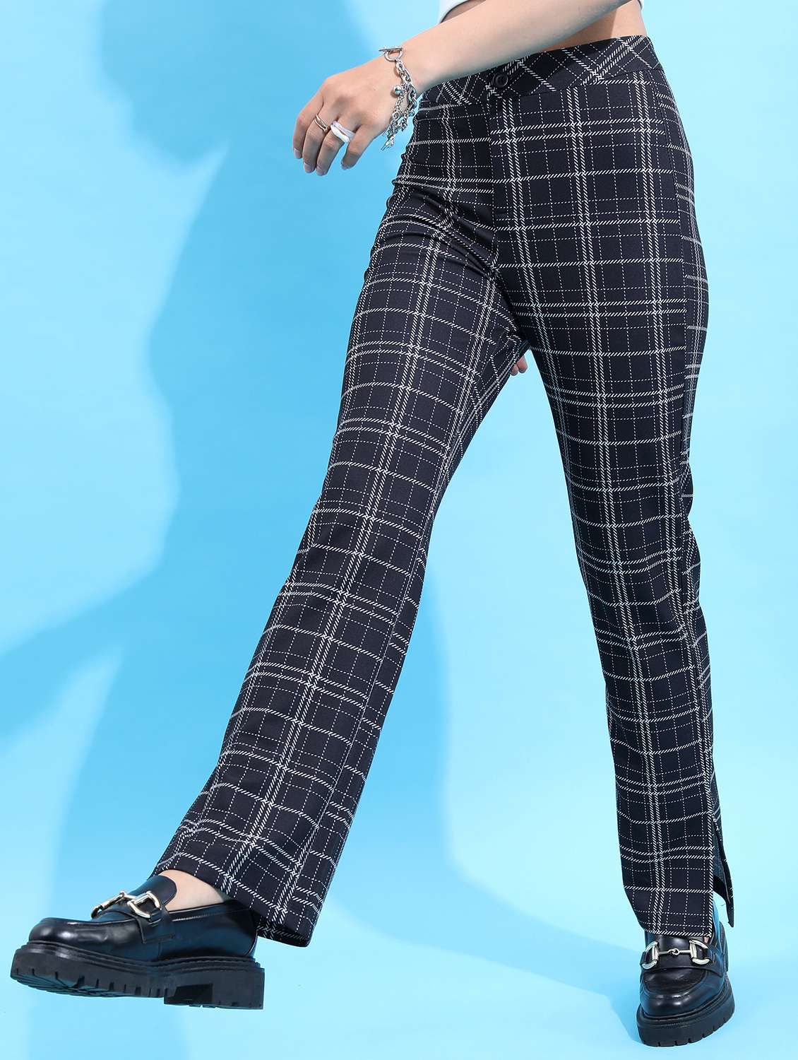 women black checks chinos trouser