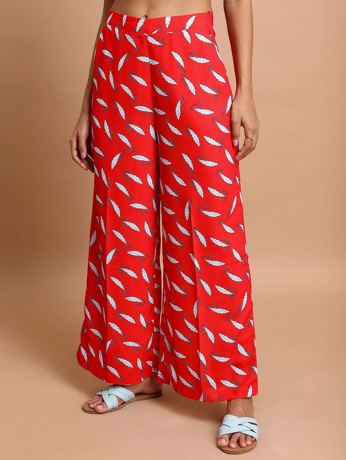 women printed wide leg trouser
