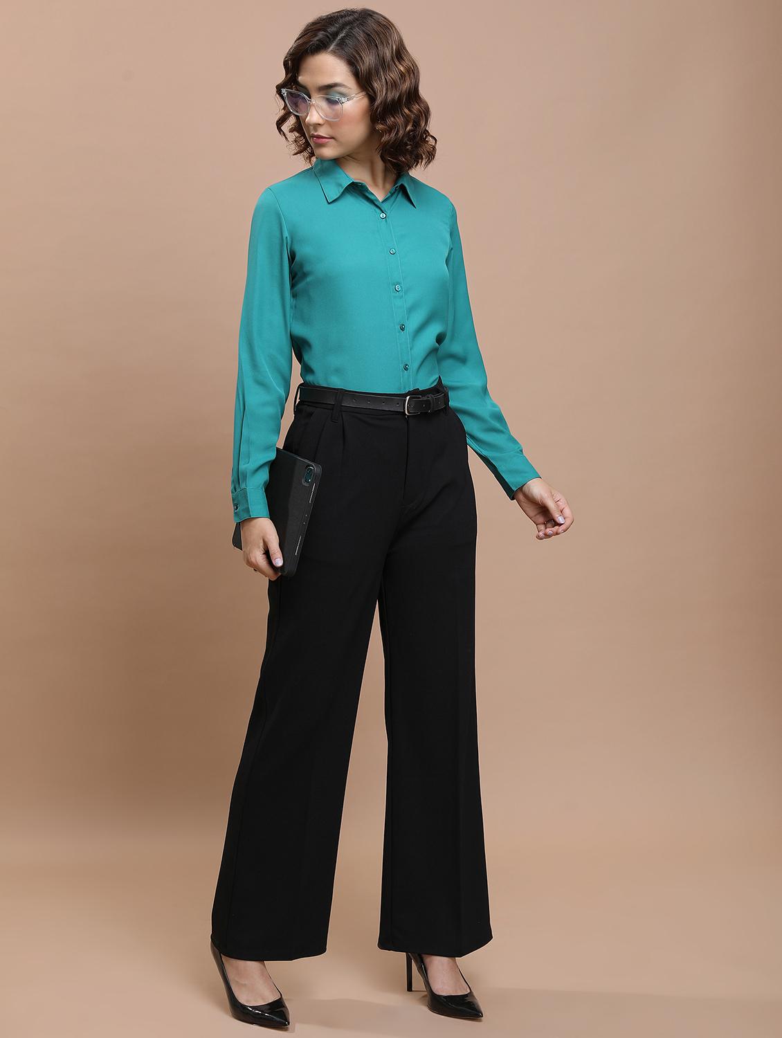 women solid high rise tailored trouser - 21376211 - Standard Image - 4