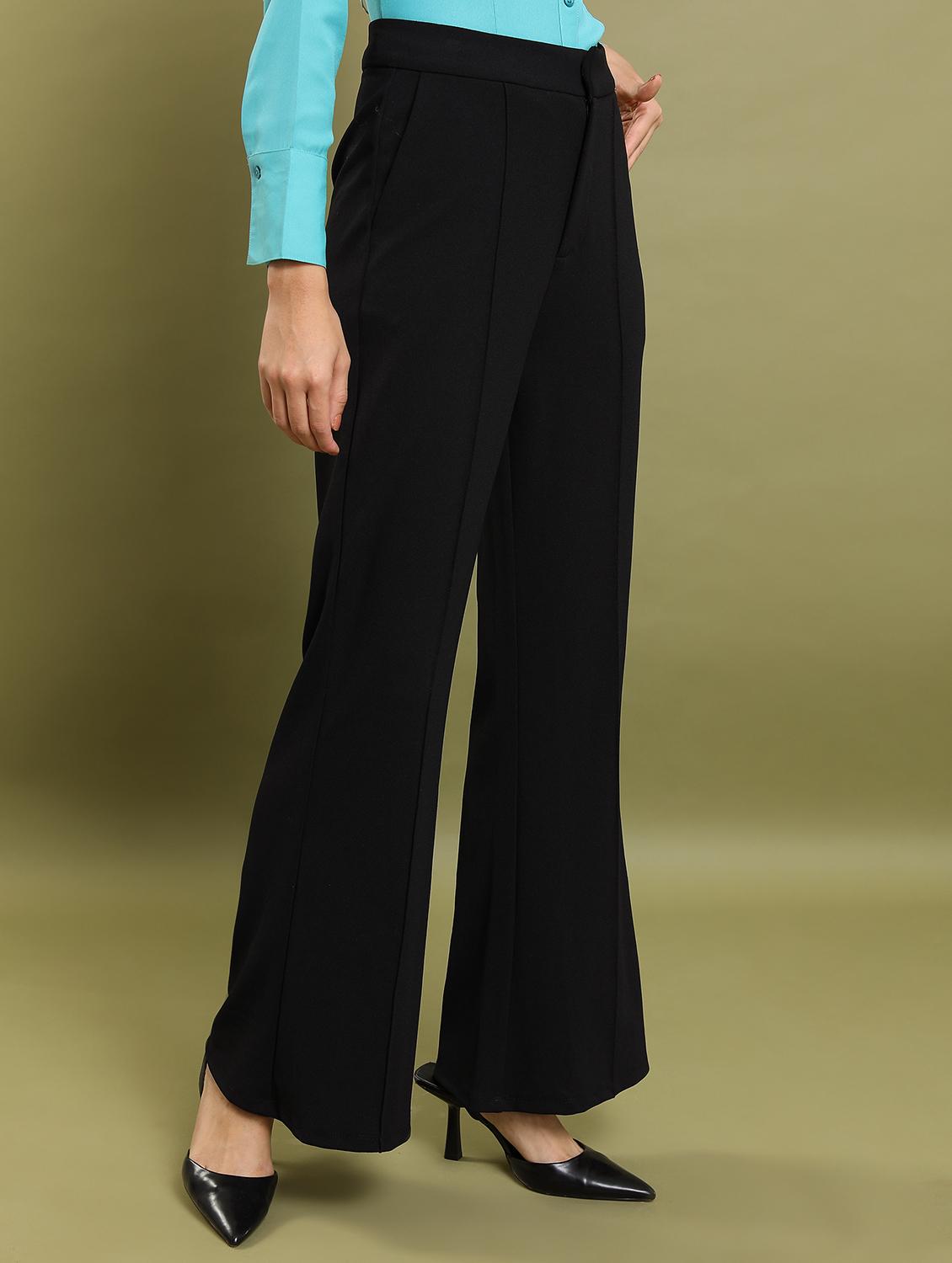 women solid high rise tailored trouser - 21376214 - Standard Image - 1
