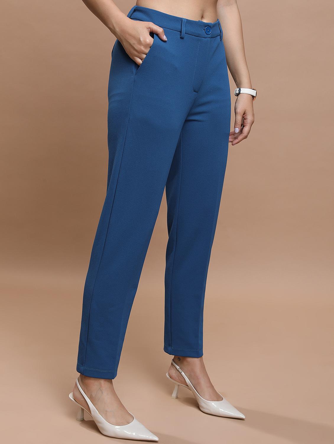 women solid mid rise cigarette pant - 21376219 -  Standard Image - 1