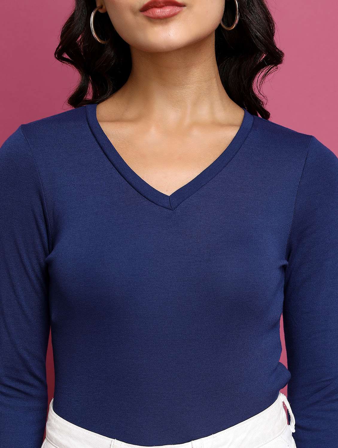 navy blue solid regular top - 21376262 - Standard Image - 4