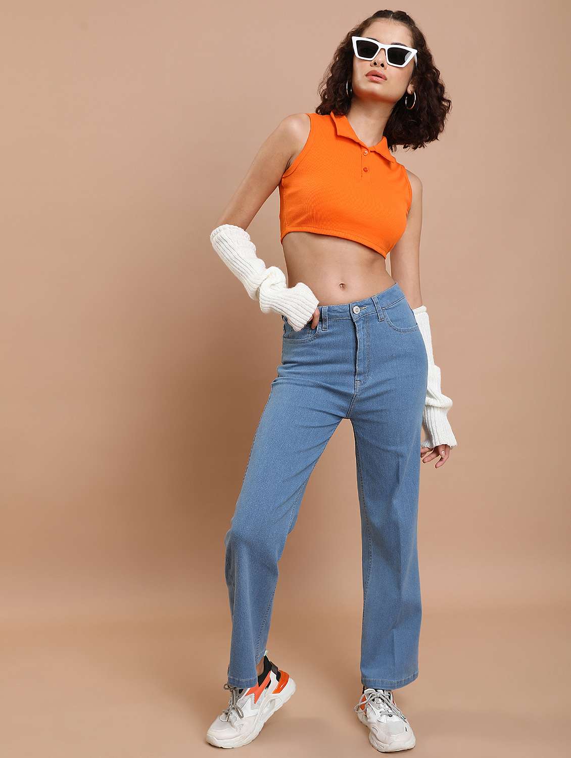 women solid sleeveless crop top - 21376275 -  Standard Image - 4