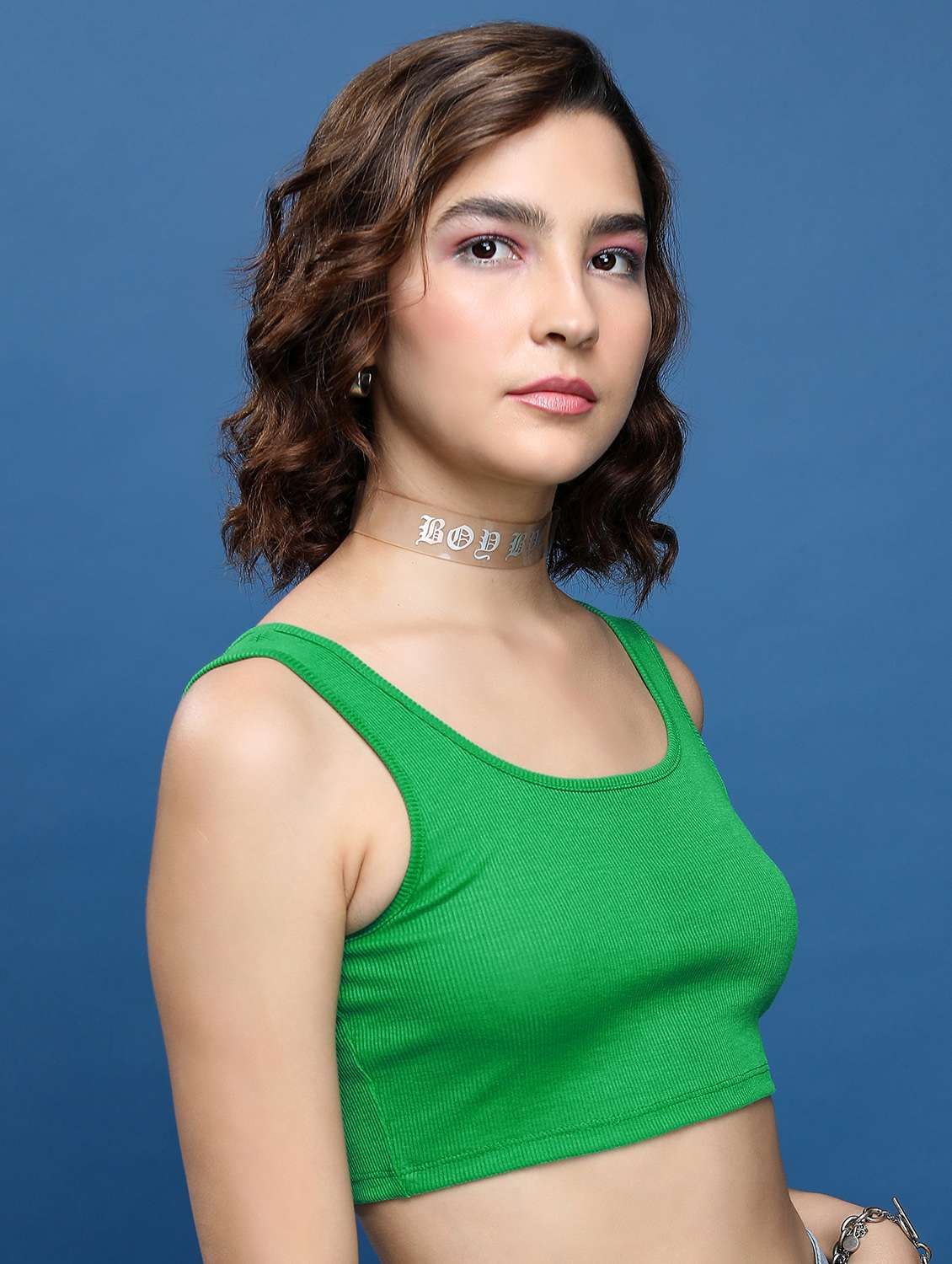 women solid sleeveless crop top - 21376285 -  Standard Image - 1