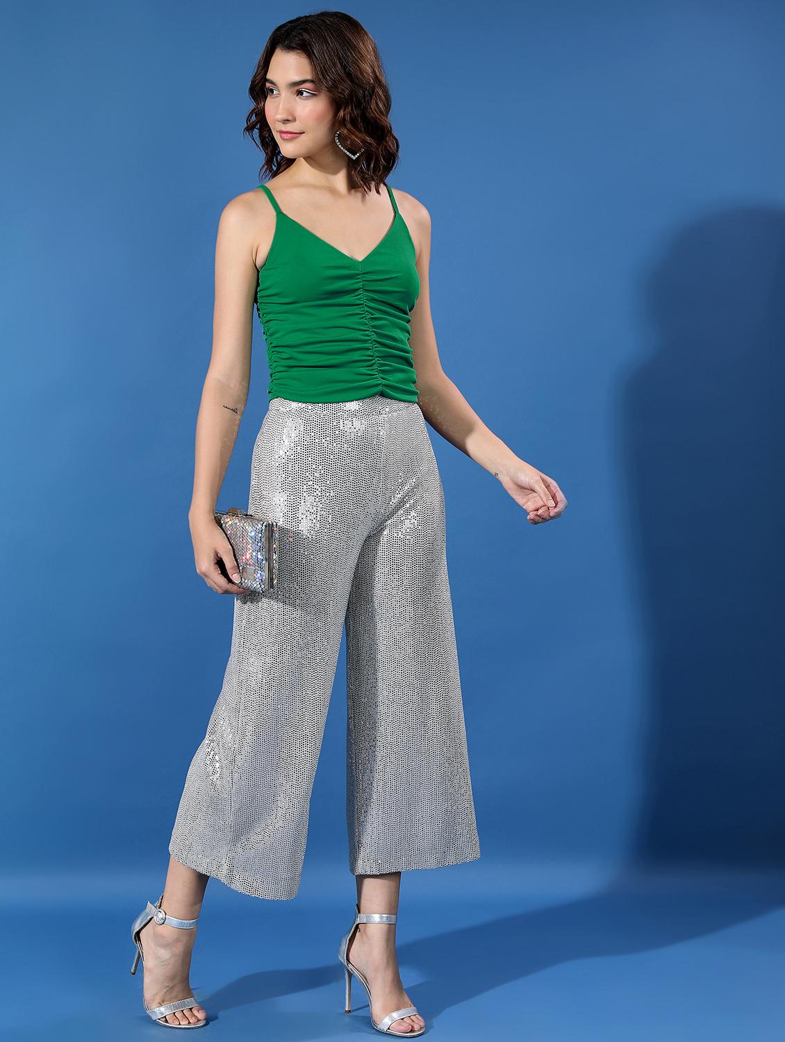 green solid camisole top - 21376334 - Standard Image - 4
