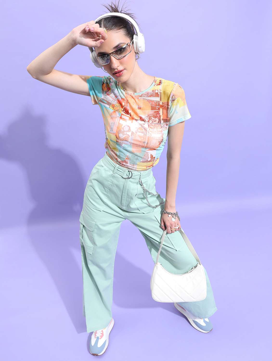 women multi colored printed crop top - 21376359 -  Standard Image - 4