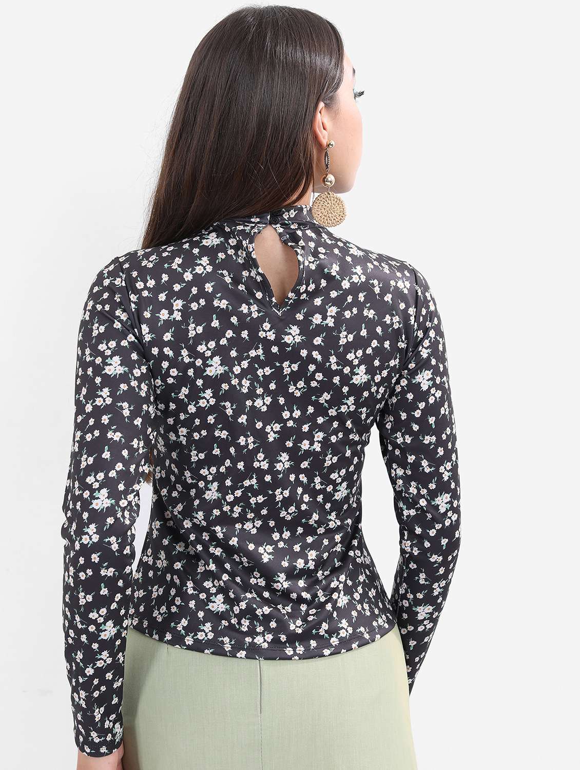 women black cotton blend regular top - 21376386 -  Standard Image - 1