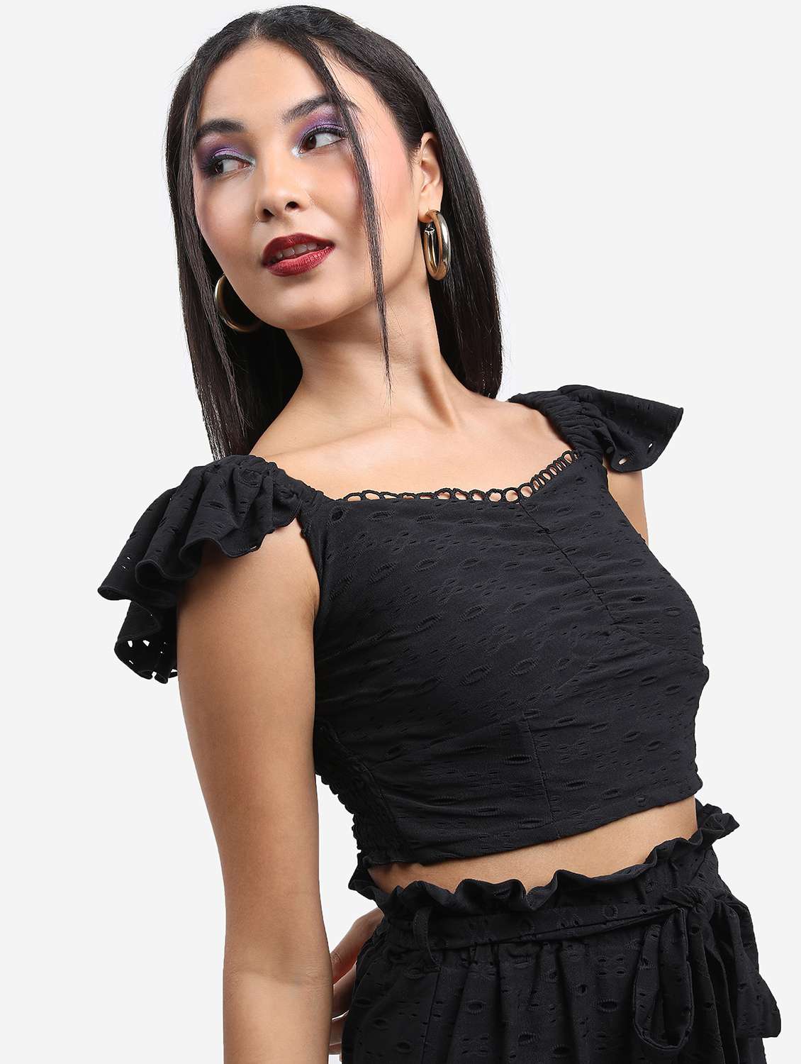 black solid crop top - 21376449 -  Standard Image - 1