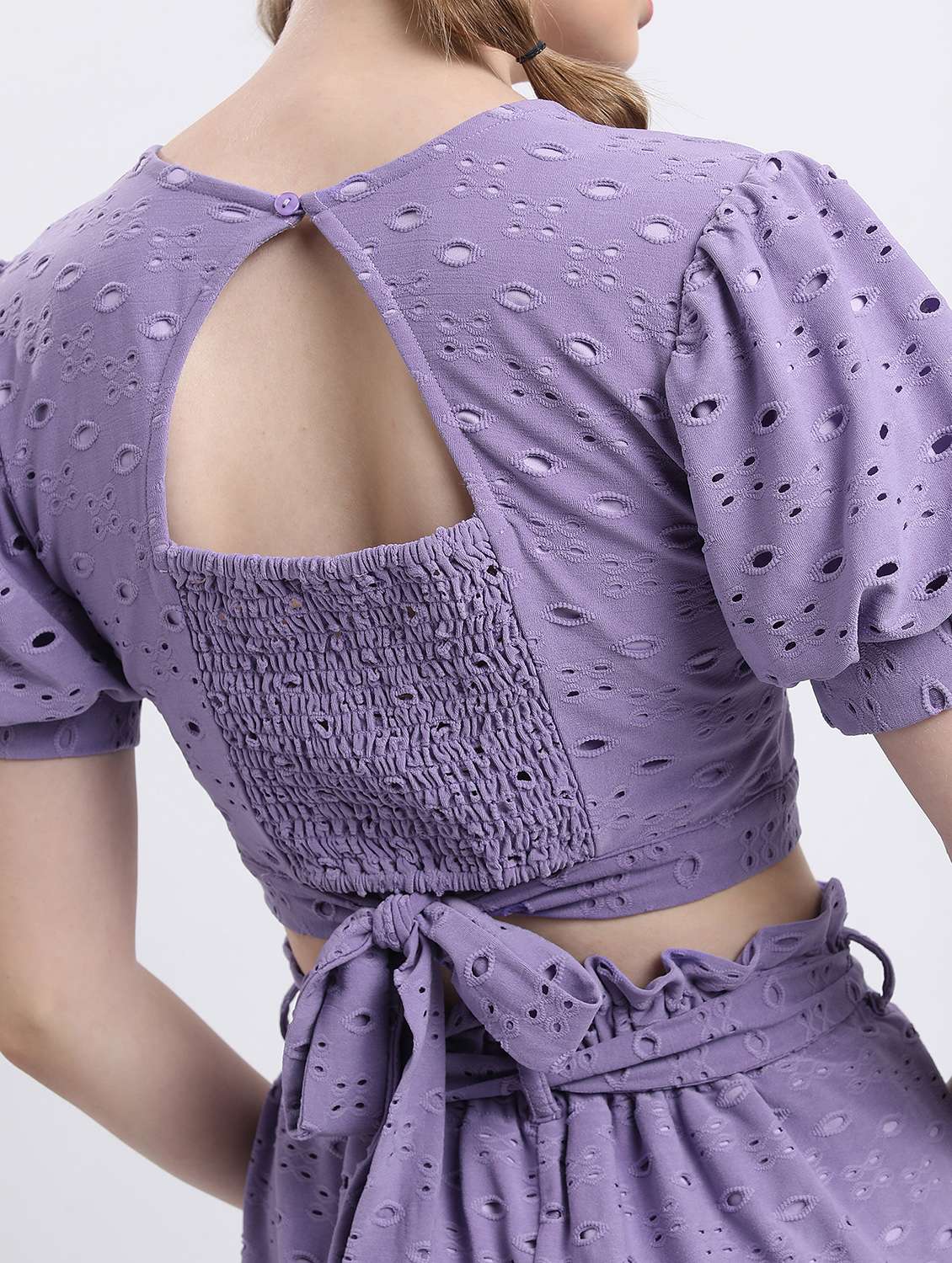 women lavender cotton blend crop top - 21376450 - Standard Image - 4