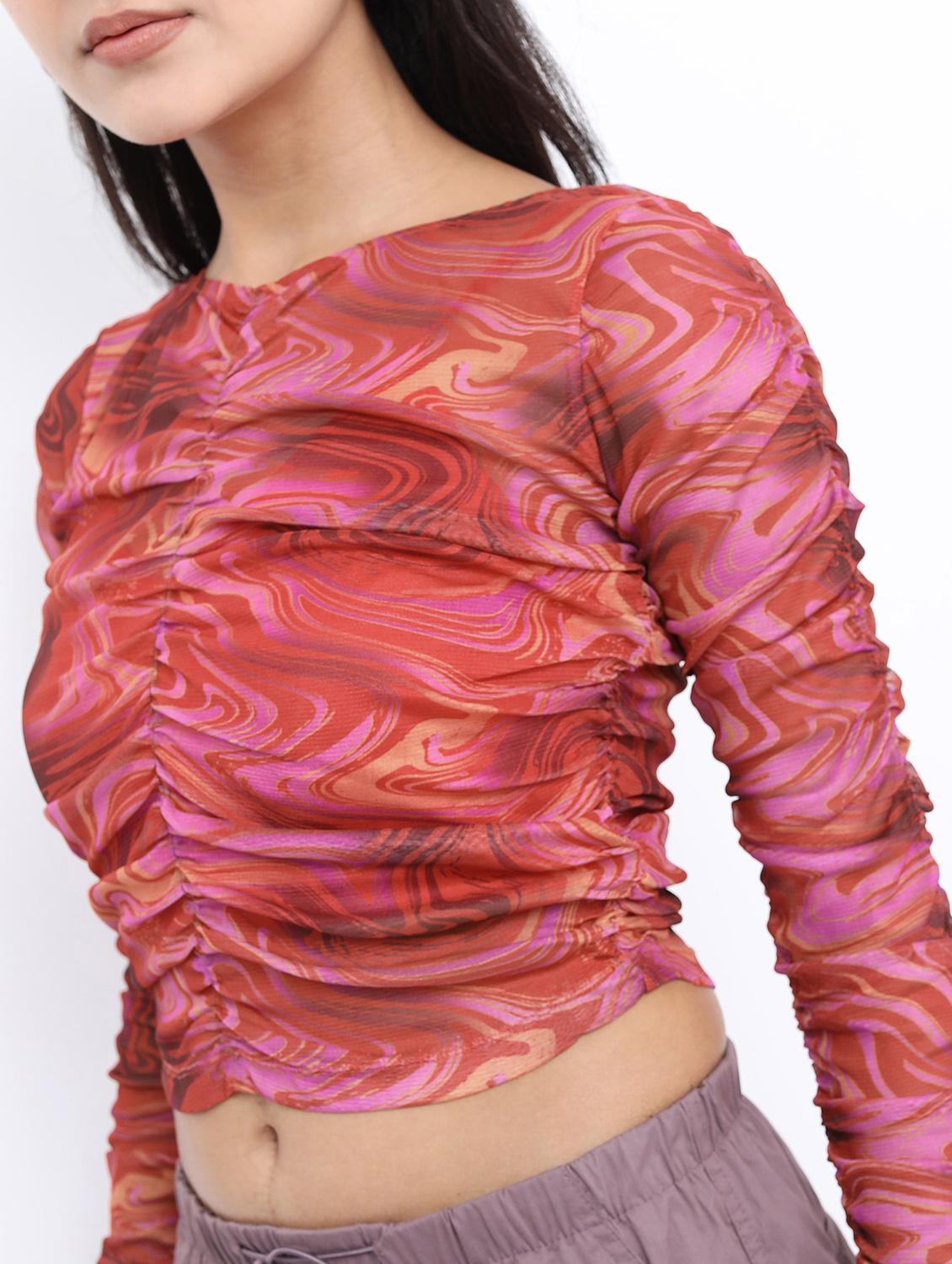multicolored abstract printed crop top - 21376501 - Standard Image - 4