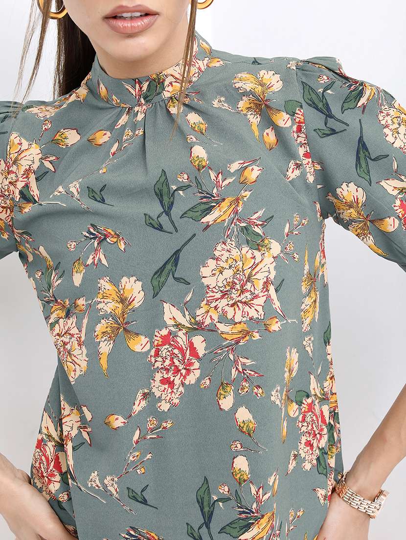 women green cotton blend regular top - 21376511 - Standard Image - 4