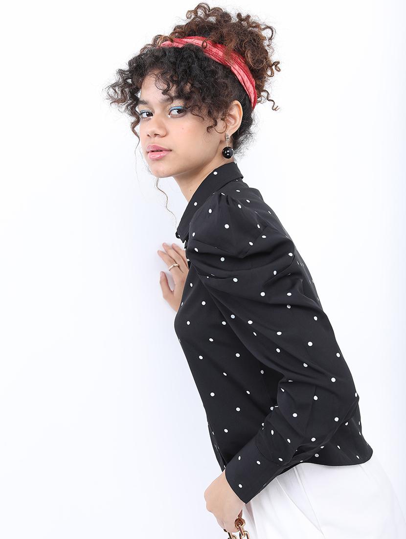 women black cotton blend shirt - 21376521 - Standard Image - 1