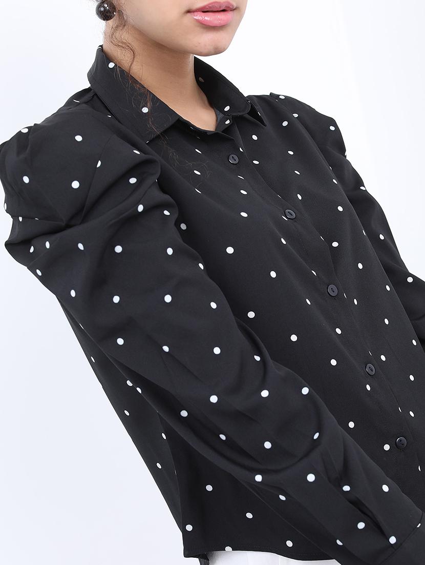 women black cotton blend shirt - 21376521 - Standard Image - 4