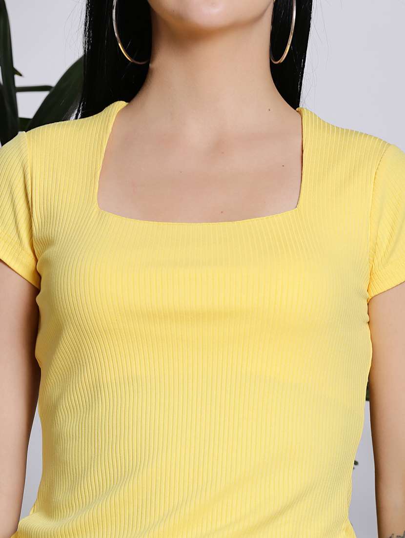 women solid round neck short sleeve top - 21376560 -  Standard Image - 4