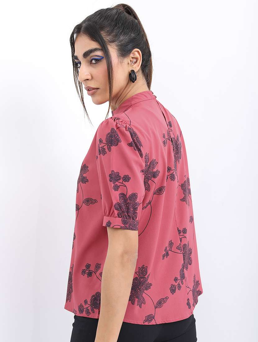 women peach cotton blend regular top - 21376630 -  Standard Image - 1