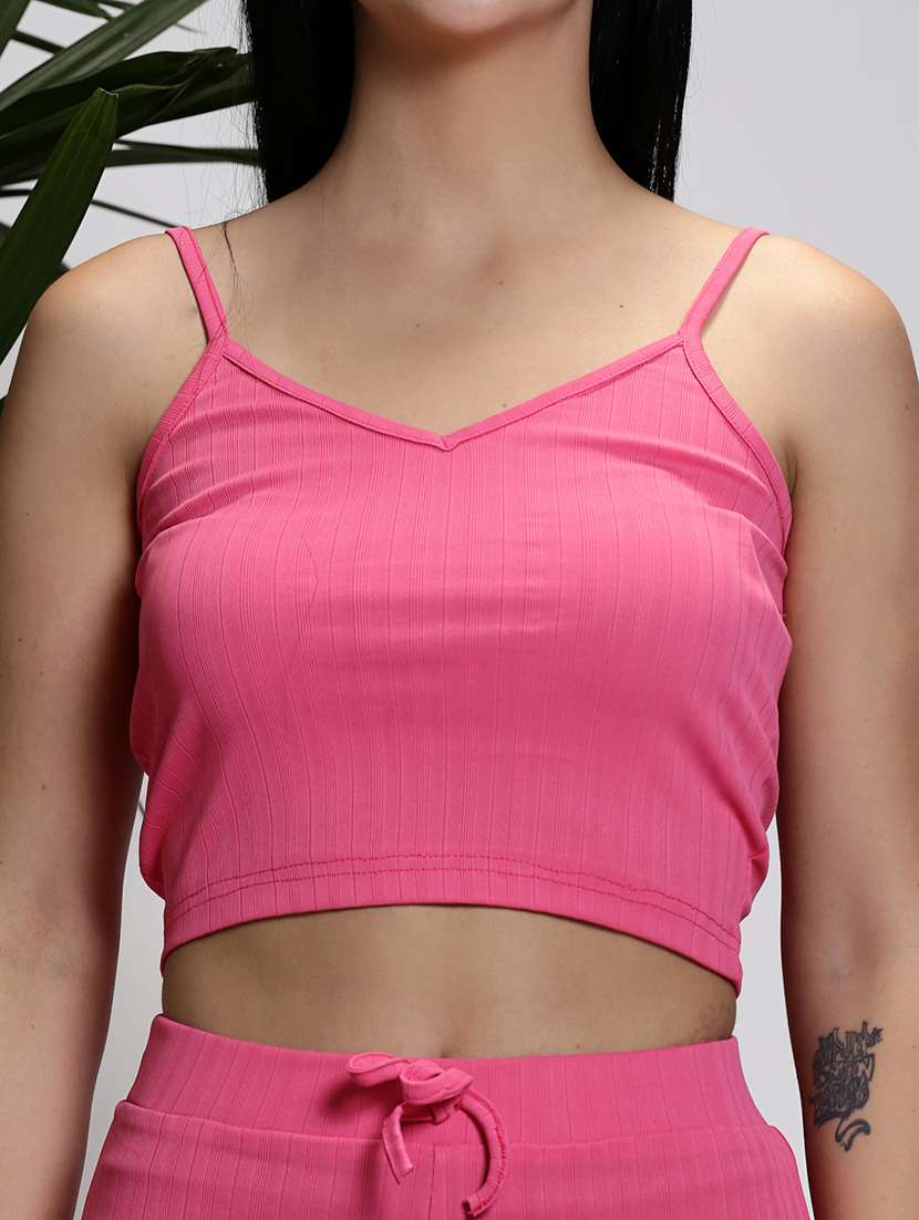 women solid top and short co-ord set - 21376680 -  Standard Image - 4