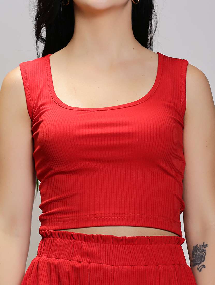 Women Solid Top And Short Co-ord Set - 21376690 -  Standard Image - 4