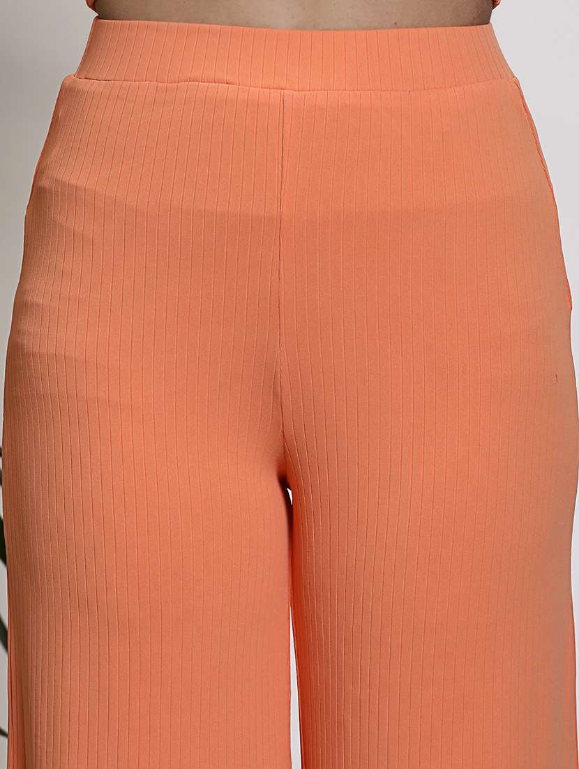  women orangetop palazzos solid cord-set - 21376704 -  Standard Image - 4