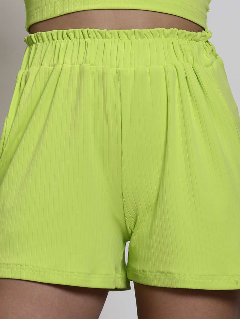 women lime green polyester shorts - 21376708 -  Standard Image - 4