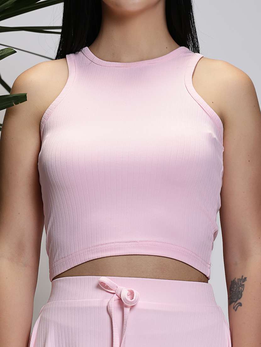 women solid top and skirt co-ord set - 21376729 -  Standard Image - 4