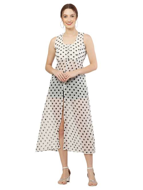 women white crepe a-line tunic - 21376799 -  Standard Image - 0