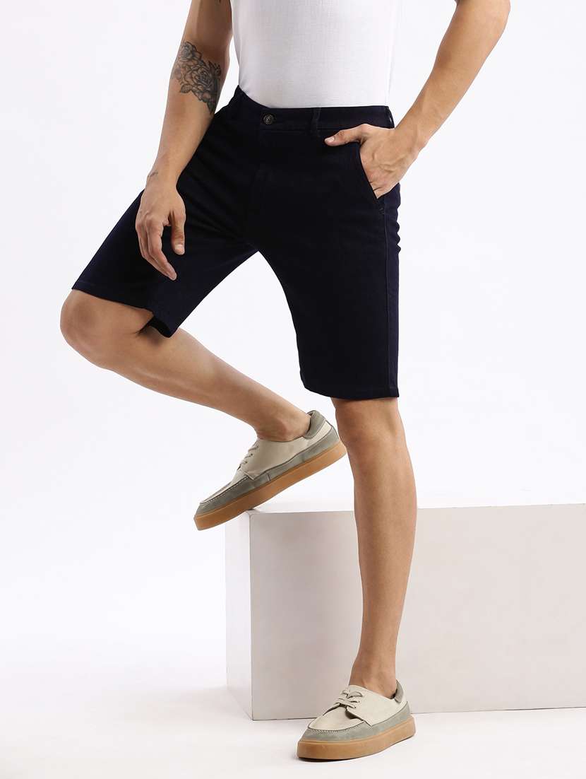 men solid mid rise chinos bermuda shorts - 21376922 -  Standard Image - 1