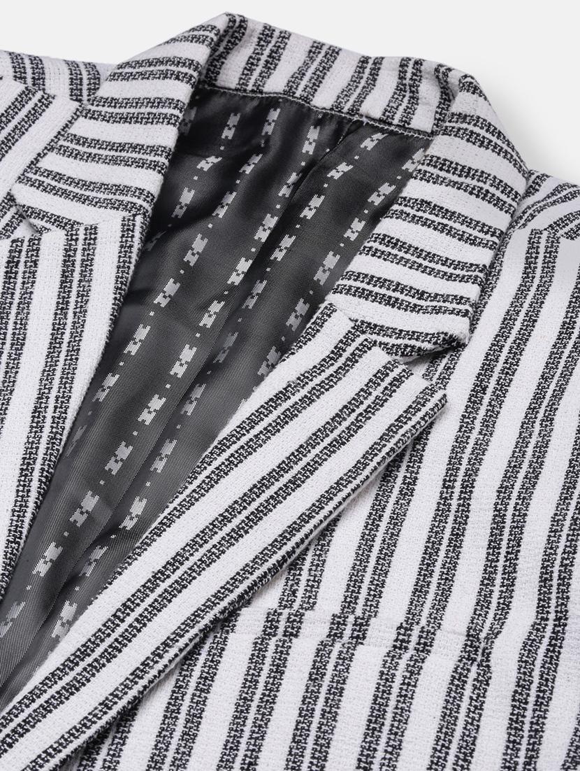 men long sleeved striped single breasted casual blazer - 21376936 - Standard Image - 6