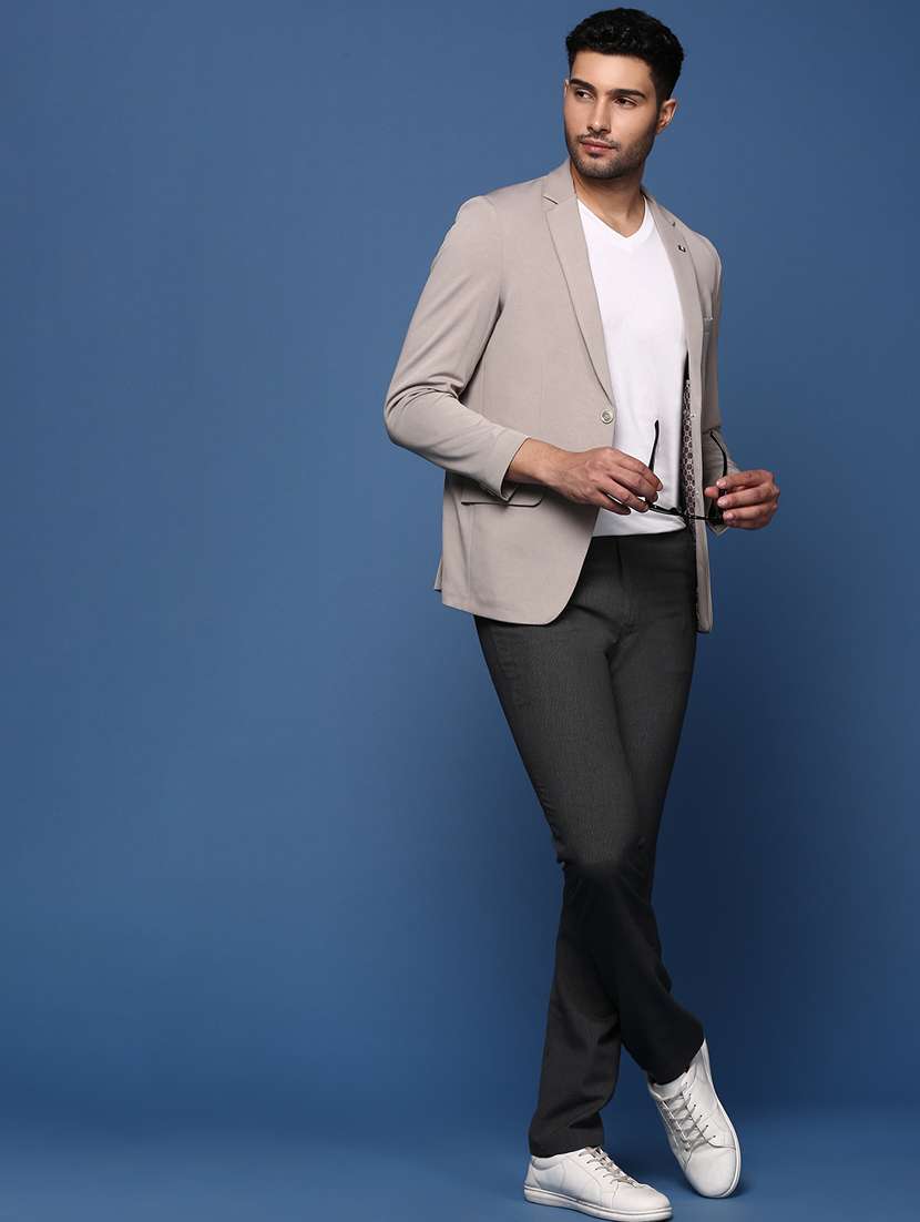 men long sleeved solid single breasted casual blazer - 21376950 -  Standard Image - 6